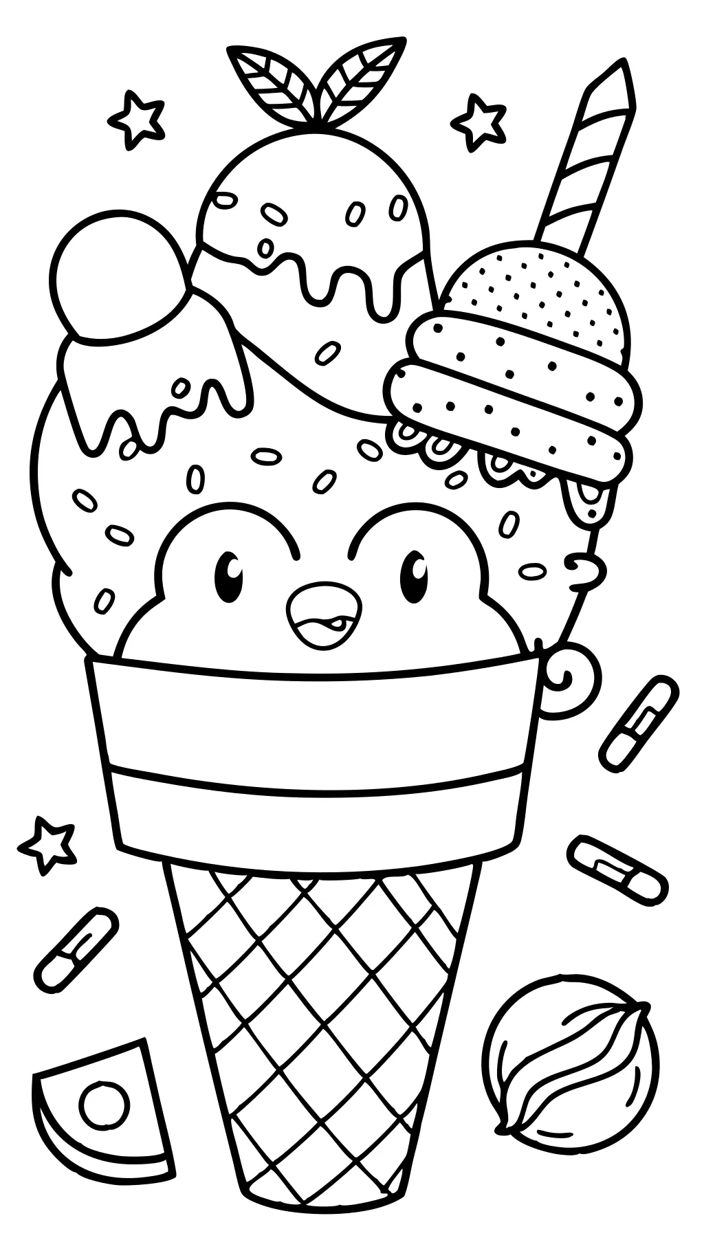 páginas para colorear de helado